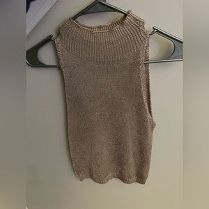 Top shop gold turtleneck tank top